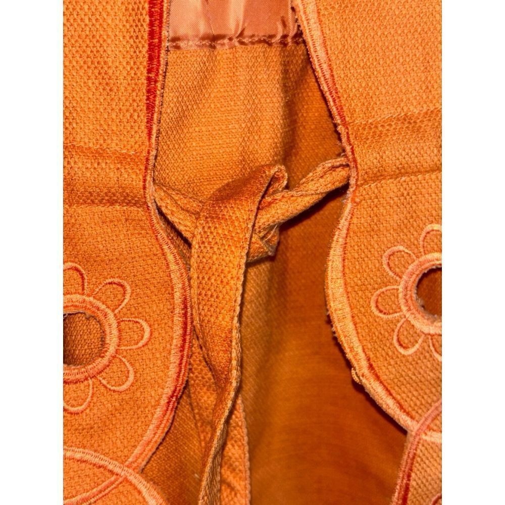 Bob Mackie Women’s Medium Orange Embroidered Front Tie Wearable Art Jacket - Picture 10 of 14